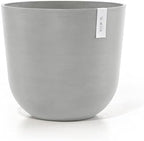 Ecopots Oslo Round Flower Planter, White Grey, 17.75" by ECOPOTS