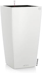 Lechuza 13150 Cubico Color 40 Self-Watering Planter for Indoor and Outdoor Use, 16" x 16" x 30", White by LECHUZA