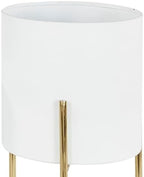 Deco 79 Metal Indoor Outdoor Planter Large Planter Pot with Removable Gold Stand, Set of 3 Planters 18", 14", 12"H, White - Image 4