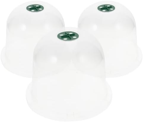HANABASS 3 Pack Garden Cloche Dome, Plant Nursery Pot Cover, 8.2 x 10.2 Inch, Clear Plastic Plant Pot Domes for Humidity and Frost Protection Outdoor Seedling Propagation by HANABASS