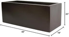 Brisbane Rectangle Fiberglass Planter Box (L:48" x W:18" x H:20", Metallic Brown) - Image 4