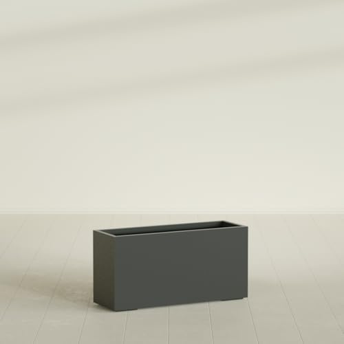 Greenline Leo Tall Rectangular Fiberglass Planter, Outdoor Planter Box - Image 3