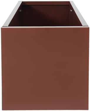 TFCFL Metal Rectangular Planter Box,Galvanized Steel Long Box Planter Modern Outdoor Planters,Outdoor Planters for Porch Patio Garden (38x15x15in,Brown) - Image 7