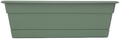 Bloem Dura Cotta 18" Plastic Window Box Planter with Saucer, Basil, 3-Pack - Image 4