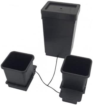 AutoPot 2 Pot System with 3.9 Gallon Plastic Pots and 12.4 Gallon Tank - Self-Watering, Gravity-Fed Hydroponic Systems (2Pot - 3.9 Gallon - 12.4 Gallon Tank) by AutoPot