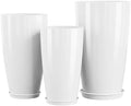 24+21+18 " Tall Planters for Indoor&Outdoor Plant with Drainage Hole&Saucer by QCQHDU