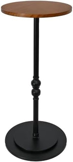 Small Round End Table, Tall Pedestal Drink Side Tables Living Room - Image 3