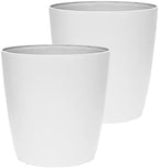 The HC Companies Aria Round Self-Watering Pot - Lightweight Plastic Planter for Herbs & More - Durable Plant Pots for Indoor Plants & Outdoor Plants (10" Matte White, Pack of 2) by TheHCCompanies