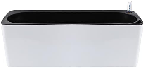 Skelang 2-Pack Self Watering Planter, Rectangle Flower Pot with Water Level Indicator, Window Gardening Box for Indoor Plants, Succulent, Sprout, Pepper - Image 2