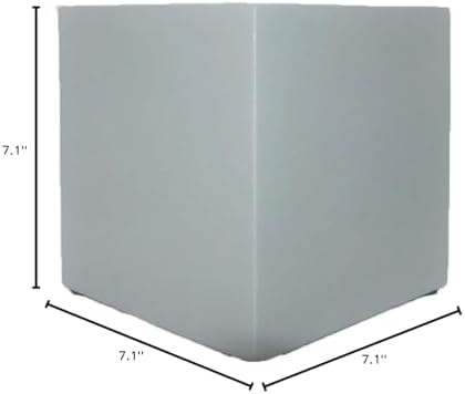 Indoor/Outdoor 7" Planter for Live or Artifical Plants (7.1" L x 7.1" W x 7.1" H, Matte Matte Silver) - Image 3