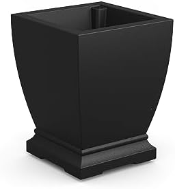 Mayne Acadia 18in Self-Watering Tall Square Planter, Black - Image 2