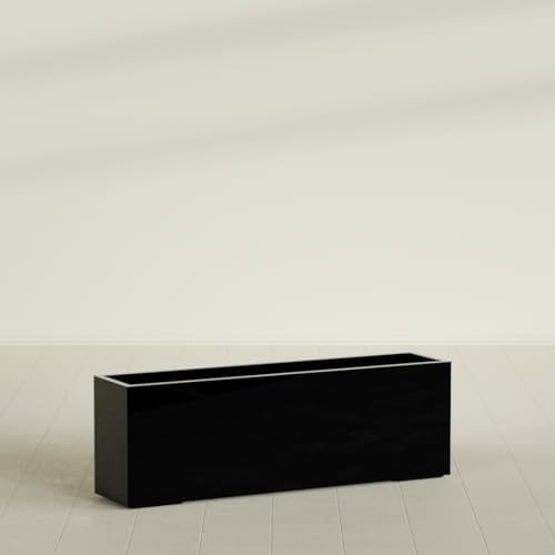 Greenline Leo Tall Rectangular Fiberglass Planter, Outdoor Planter Box - Image 3
