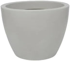 19.7" Wide Planter | Eco-Friendly Round Planter for Indoor or Outdoor Deck/Porch | Durable All-Weather Use Modern Pot for Trees, Flowers, Plants - Marbled Off-White by Ecobo