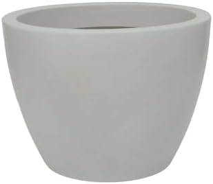15.7" Wide Planter | Eco-Friendly Round Planter for Indoor or Outdoor Deck/Porch | Durable All-Weather Use Modern Pot for Trees, Flowers, Plants - Marbled Black by Ecobo