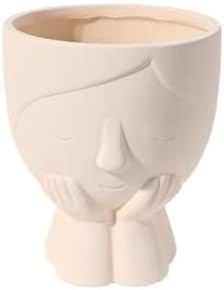 yeyo Elegant Ceramic Succulent Flower Pot Creative Girl Planting Container/Plants/Flowers/Bonsai Decoration for Balcony(White,Small) by Unknown