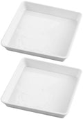 2pcs Square Plastic Plant Saucer 15.7 Inch for Potted Plants - Flower Pot Water Catcher Tray for Indoor Outdoor Use White by TOBBOMEY