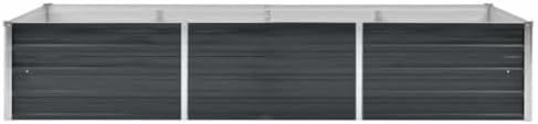 vidaXL Garden Raised Bed Anthracite 94.5"x31.5"x17.7" Galvanized Steel - Image 6