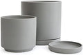 D'vine Dev 2-Pack Ceramic Pots with Saucers, 6/8 in, Grey, 94-G-M-3 by DvineDevPlanterPotsandStand