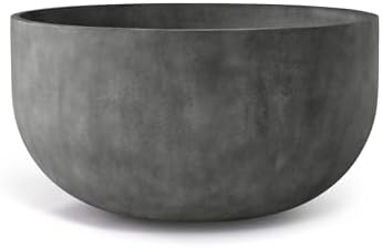 Roco Extra Large Fiberglass Bowl Planter, Round Indoor/Outdoor by Cosapots