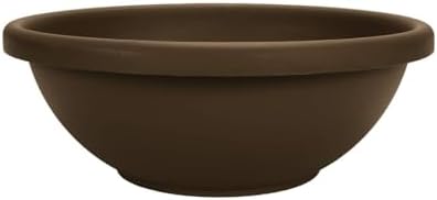 The HC Companies 20 Inch Large Garden Bowl Planter - Shallow Plant Pot with Drainage Plug for Indoor Outdoor Flowers, Herbs, Chocolate by TheHCCompanies