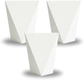 CZ Grain Modern White Geometric Tapered Planter | Minimalist Design for Succulents, Herbs & Small Plants | Hostess, Holiday or Coworker Gift | Indoor Flower Pot | Designer Aesthetic 6.6"x8.3" (3) by CZGrain