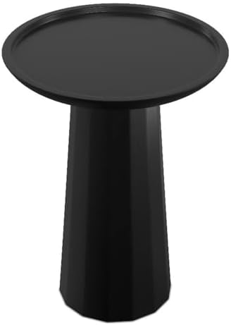 SIMPLIHOME Dayton 13" Wide Solid Wood Round End Table in Black by SimpliHome
