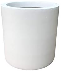 Kante AC0119C-80011 Lightweight Concrete Modern Cylinder Outdoor Planter, 15.8 Inch Diameter, White by Kante
