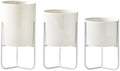 HASMI Plant pots Set of 3 Ceramic Flower pots with Metal Rack Desktop Flower Vases Planters for Succulents Home Gardening Decoration Without Hole Flower Pots (Color : 1) by Unknown
