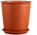 Indoor/Outdoor Plant Pot, Thickened Resin Plastic Flower Pots Succulent Pots Creative Round Large Flower Pots Balcony,Home Decor,Plant Lover Gift (Color : Orange 4pcs, Size : XXL) by Unknown
