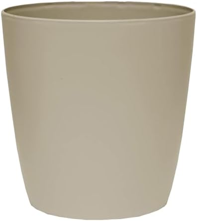The HC Companies Aria Round Self-Watering Pot - Lightweight Plastic Planter for Herbs & More - Durable Plant Pots for Indoor Plants & Outdoor Plants (12" Beige, Pack of 1) by TheHCCompanies