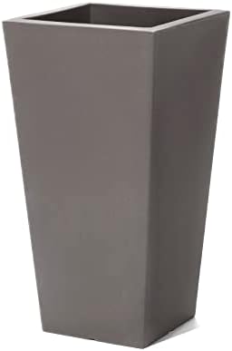 Step2 Tremont Tall Square Tapered Planter, 28" 2-Pack, Indoor/Outdoor Plants, Efficient Drainage, Durable Resin, Dark Cedar - Image 4