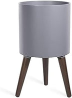 D'vine Dev 10 Inch Planter Pot with Stand, Mid-Century Tall Plant Pot with Legs for Indoor Plants, Medium, Grey, 88-O-B-3 by DvineDevPlanterPotsandStand