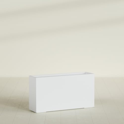 Greenline Alice Tall Rectangular Fiberglass Planter, Outdoor Planter Box - Image 3