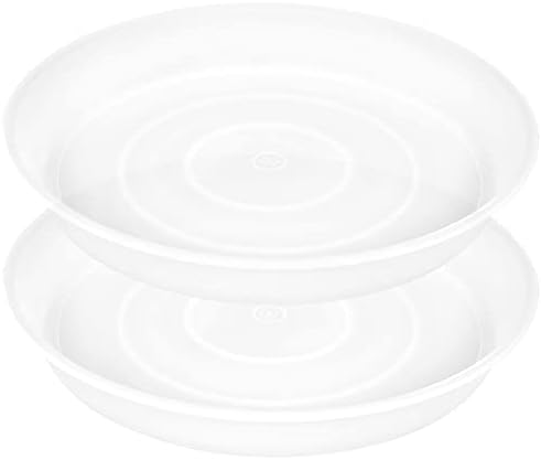 2 Pack of 19 inch Plant Saucer, 2.7" Depth Tray, Large Deep Garden Plastic Flower Planter Plant Trays for Indoors Outdoor Bath Bath (19", Clear) by Bleuhome