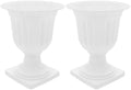 Abaodam 2pcs Urn Planter Flowerpot Flower Stand for Wedding Flower Pots Indoor Front Door Decorations Pots for Plants Tall Planter Outdoor Vase White, 6.7X5.5X5.5in by Abaodam