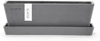 Ecopots Bruges Rectangular Flower Planter with Saucer, Grey, 10" by ECOPOTS