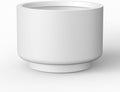 Kante Small Round Pedestal White Concrete Planter 10" Dia, Outdoor by Unknown