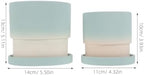 2 Pack Ceramic Flowerpots with Drainage Holes for Indoor Succulents - Image 4
