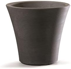 Garden Elements Indoor/Outdoor Resin Pamploma Round Planter, Cappuccino 12" by GardenElements