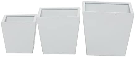 CosmoLiving by Cosmopolitan Metal Indoor Outdoor Planter, Set of 3 7", 11", 5" H, White - Image 5