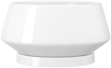 10 Inch White Ceramic Planter with Drainage Hole and Saucer by XiHuaer