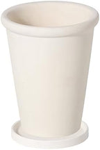 Planter Flower Pots Solid Color High Thin Round Thick Side Plant Pots Tall Simple with Tray Ceramic Planters for Home/Office/Garden/Balcony Flower Pots(White,Medium) by Unknown