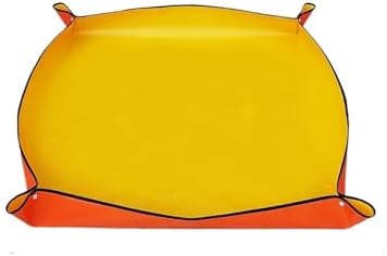 Foldable Planting Mat Waterproof Transplanting Plant Flower Pot Reusable Garden Potting Pad Gardening Accessories for Indoor Plant Repotting(Yellow-150x100cm) by Unknown