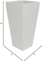 Edinburgh Tall Square Fiberglass Planter (L:13" x W:13" x H:26", Matte White) - Image 7