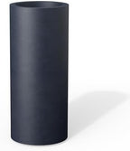 Kante Small Round Column Charcoal Concrete Planter 18.9" Tall, Outdoor by Unknown