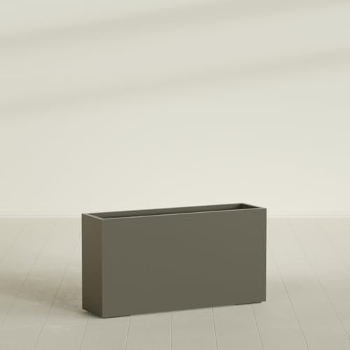 Greenline Alice Tall Rectangular Fiberglass Planter, Outdoor Planter Box - Image 3