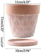 Flower pots 2Pcs Red Terracotta Planter Vintage Cameo Outdoor Indoor(Without Tray) - Image 6