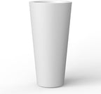 Kante Accent Round Tapered White Concrete Planter 15.8" Tall, Outdoor by Unknown