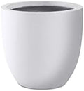 Round Concrete/Fiberglass Indoor & Outdoor Lightweight Decorative Plant Pots with Drainage Hole, Single Planter, 16.5" L, Natural Concrete by Unknown