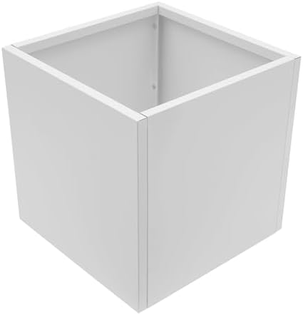 CNCEST Modern Square Steel Planter Box Heavy Duty Galvanized Metal Raised Garden Bed Cube Planter Large Easy Assembly Weather Resistant Indoor Outdoor Patio Balcony Decor (White, 24inch) - Image 6